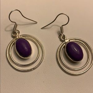 Vintage Silver & Purple Earrings